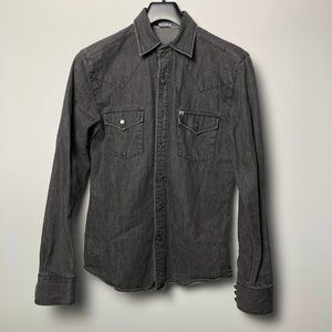 SALT VALLEY XS heavy denim western snap shirt